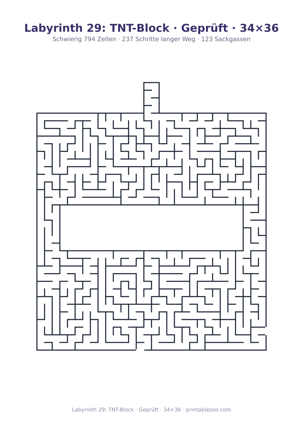 Labyrinth 29: TNT-Block · Geprüft · 34×36 als druckfertige Vorschau, Katalognummer 156421