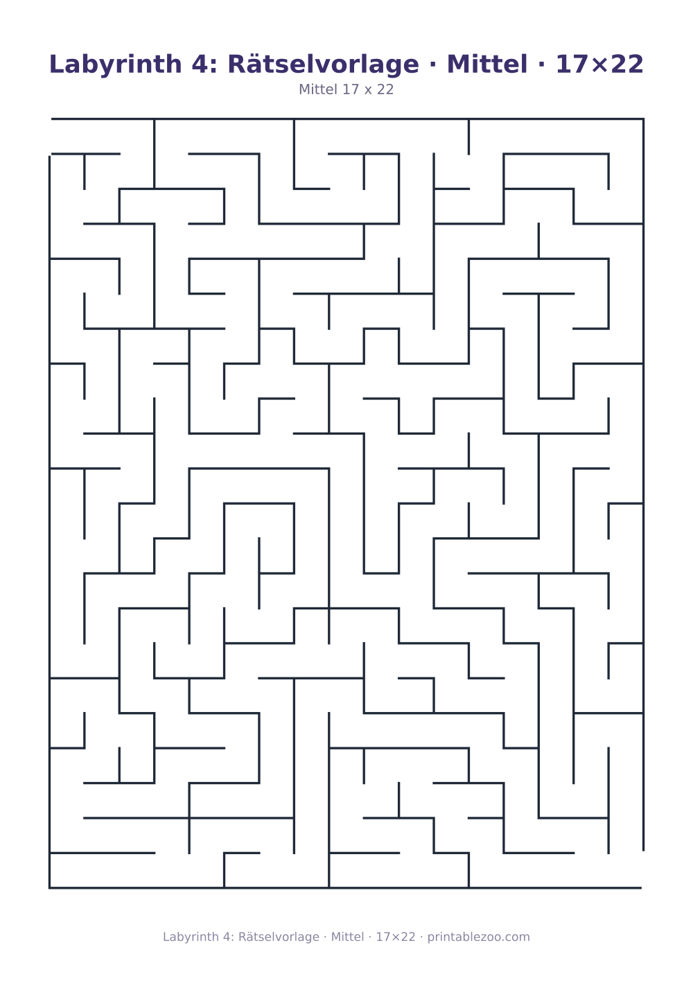 Labyrinth 4: Rätselvorlage · Mittel · 17×22 als druckfertige Vorschau, Katalognummer 100104