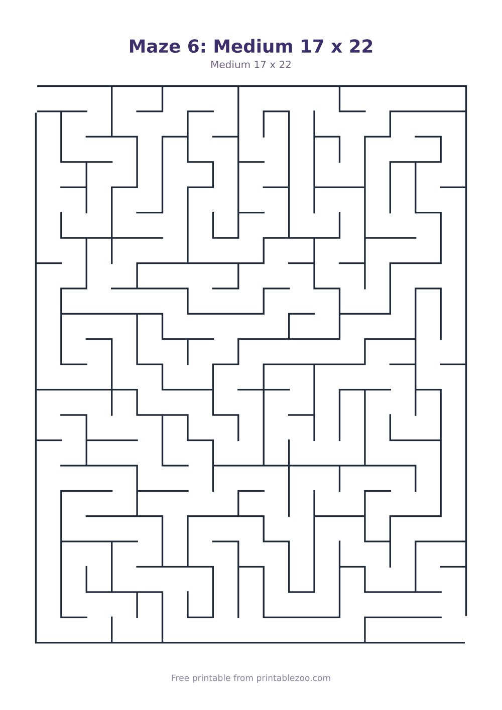 Maze 6: Medium 17 x 22