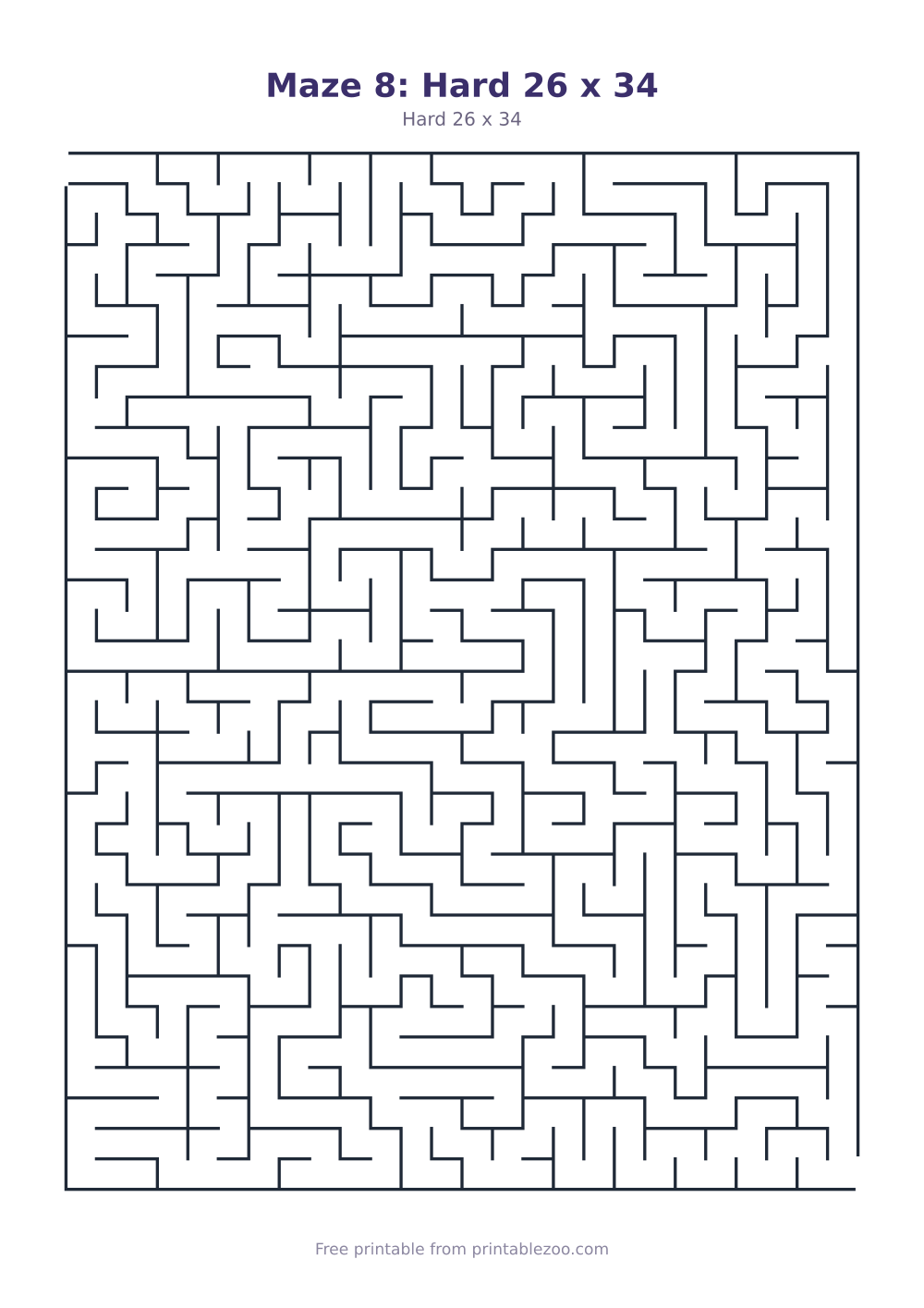 Maze 8: Hard 26 x 34