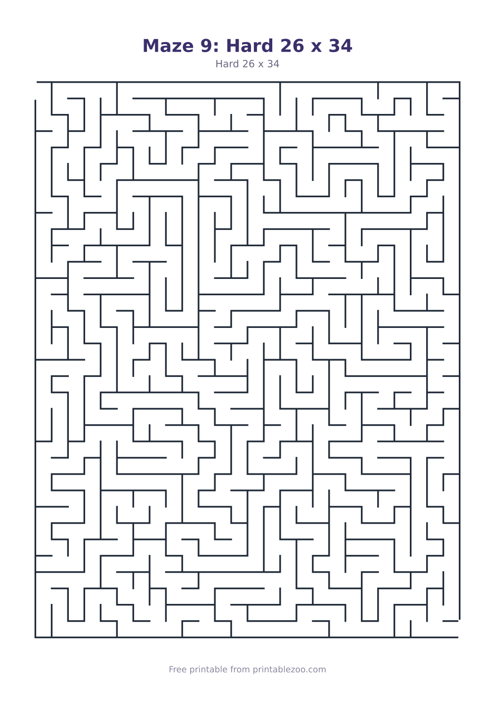 Maze 9: Hard 26 x 34