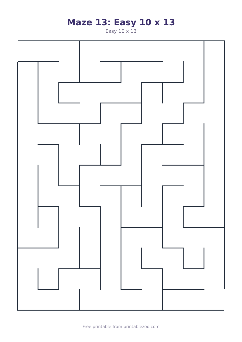 Maze 13: Easy 10 x 13