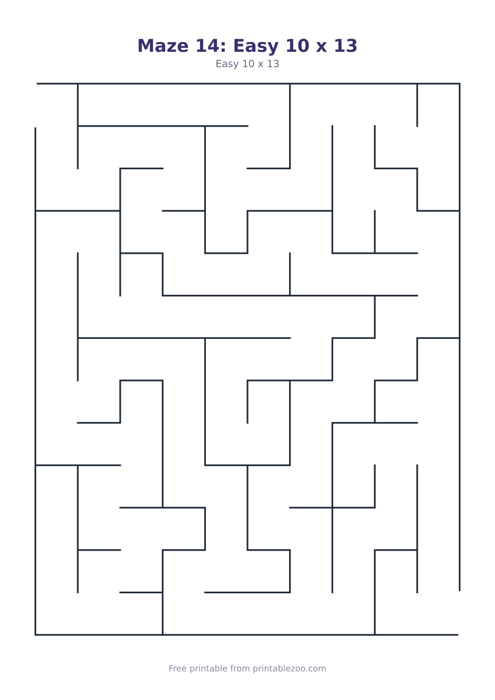 Maze 14: Easy 10 x 13