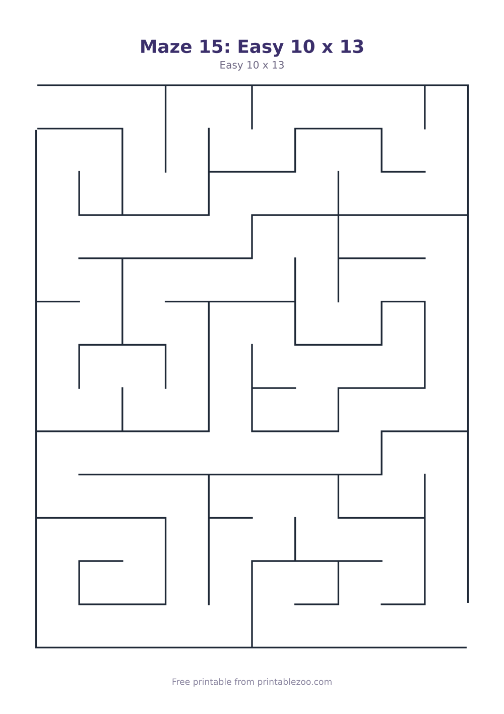 Maze 15: Easy 10 x 13