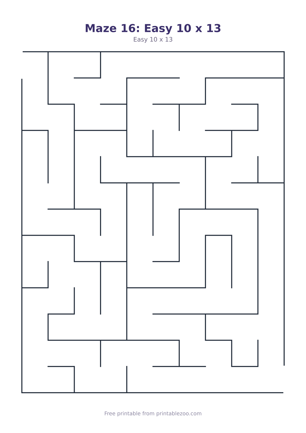 Maze 16: Easy 10 x 13