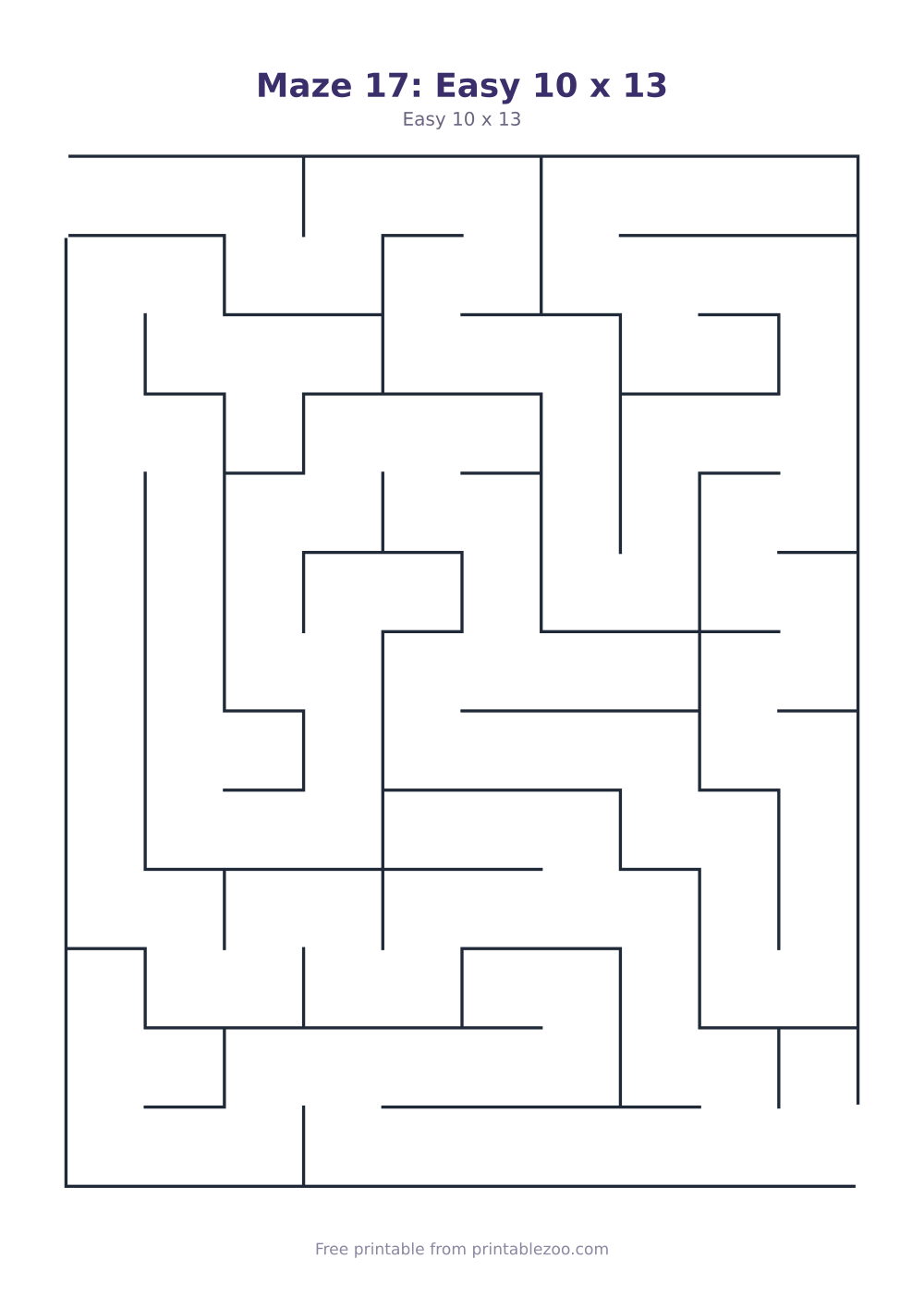 Maze 17: Easy 10 x 13