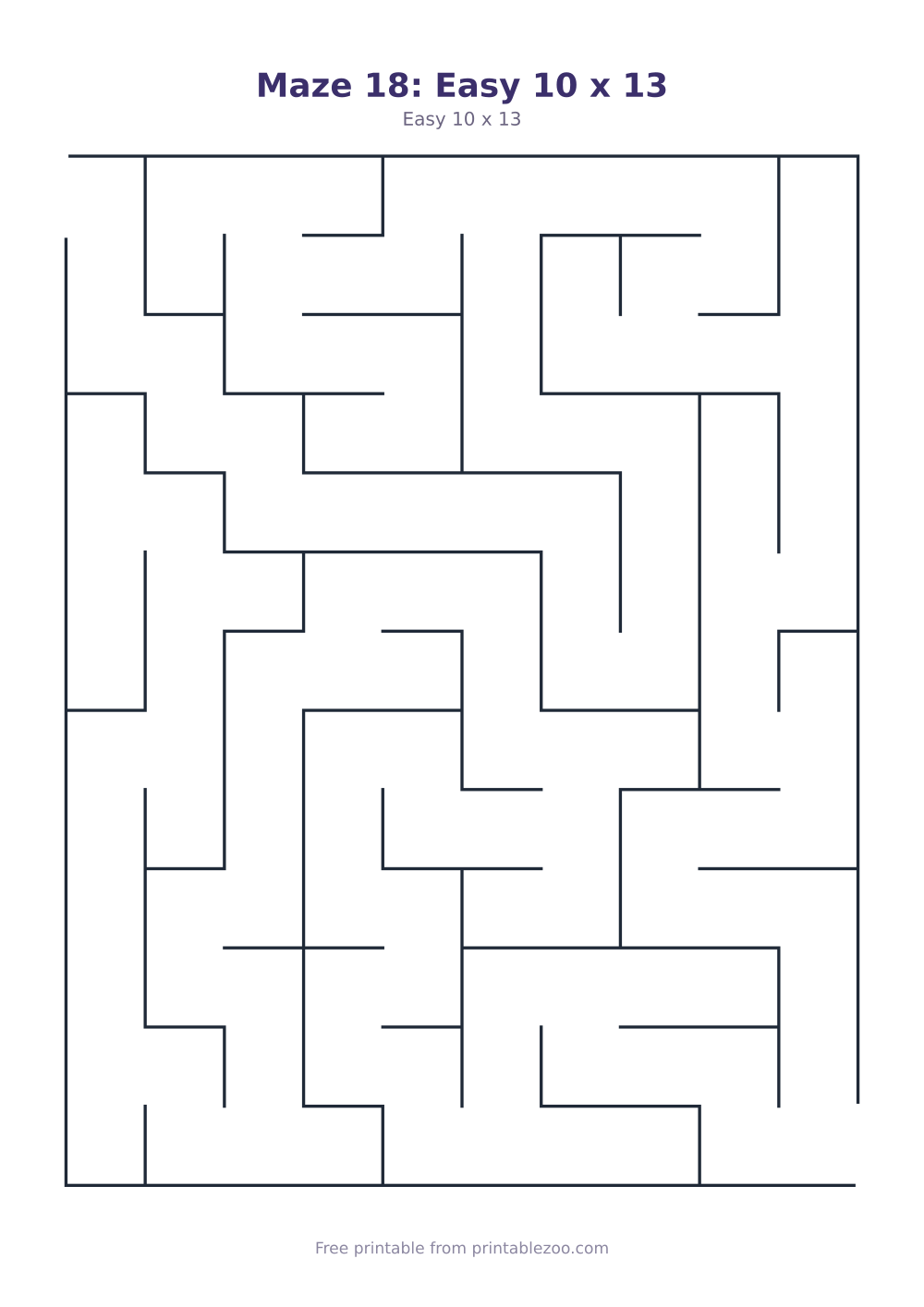 Maze 18: Easy 10 x 13