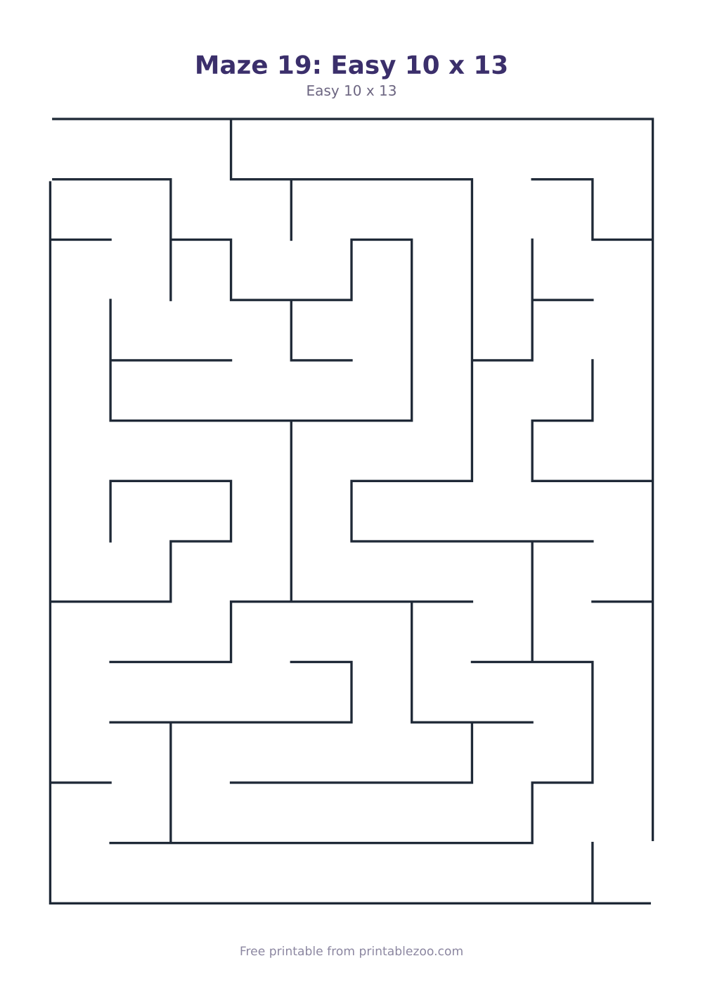 Maze 19: Easy 10 x 13