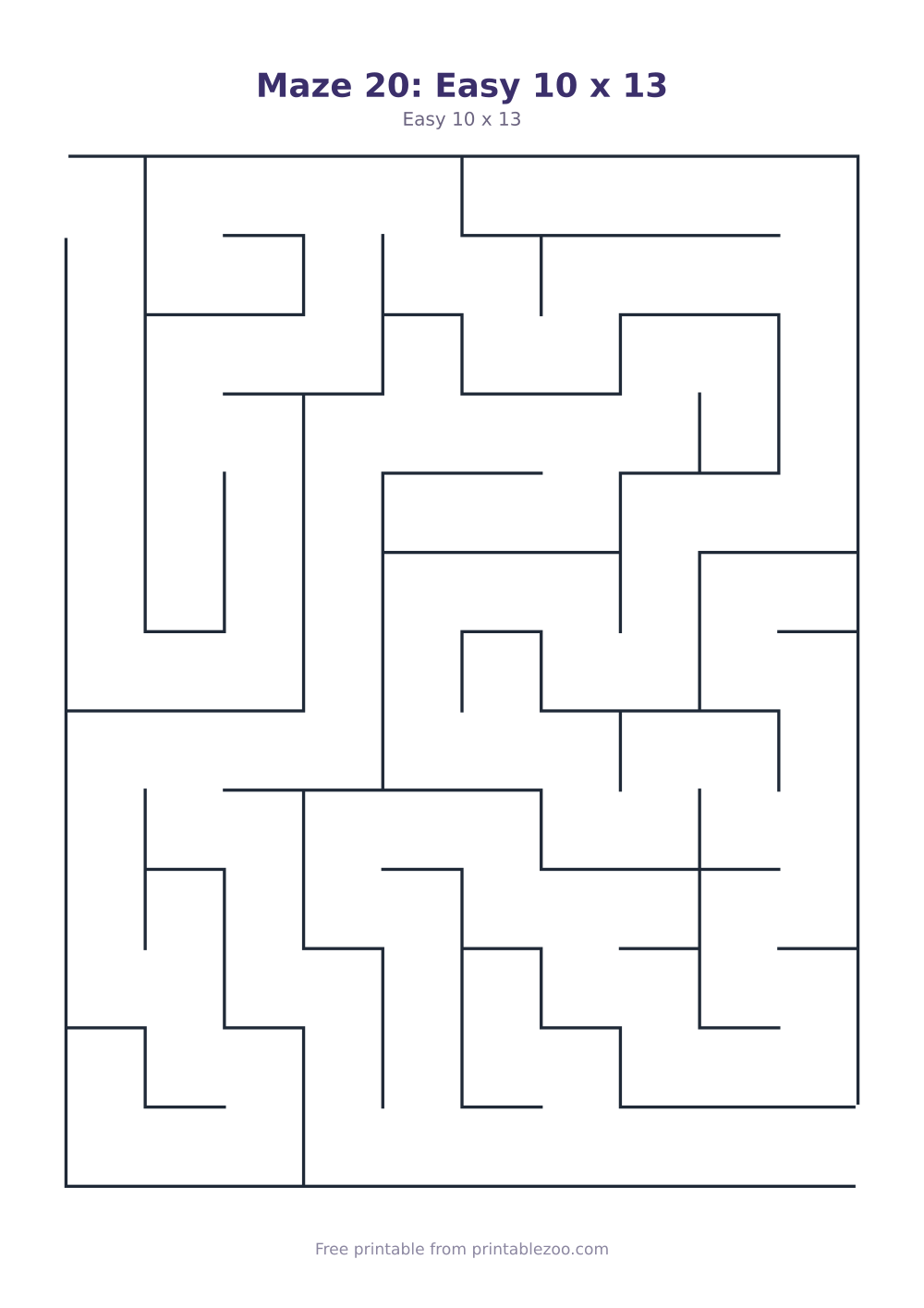 Maze 20: Easy 10 x 13