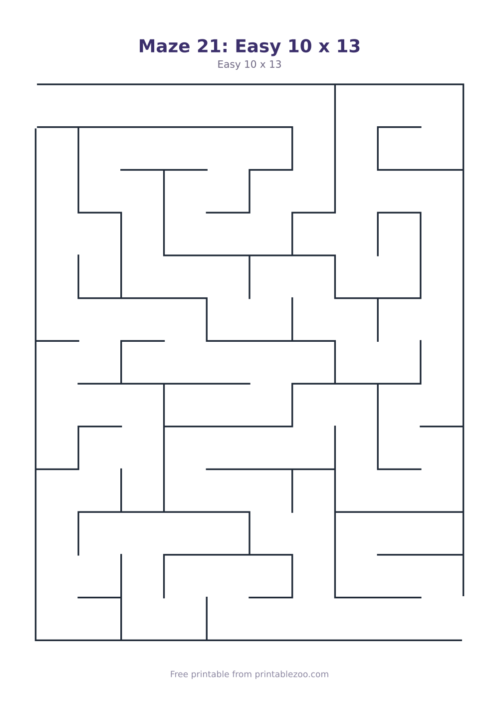Maze 21: Easy 10 x 13