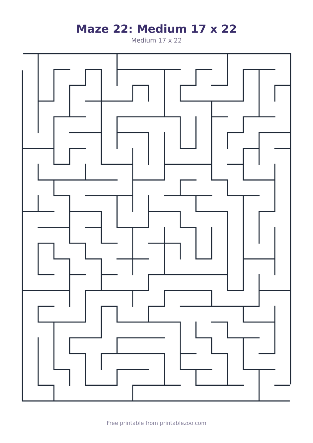Maze 22: Medium 17 x 22