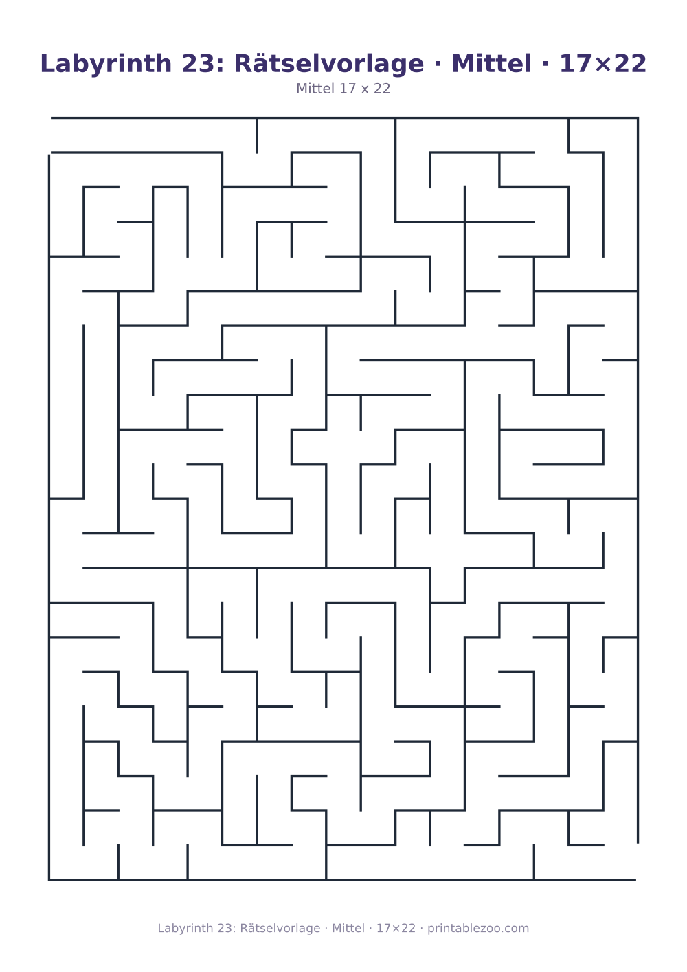 Labyrinth 23: Rätselvorlage · Mittel · 17×22 als druckfertige Vorschau, Katalognummer 100123