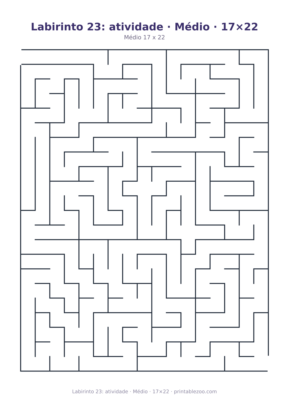 Prévia pronta para imprimir: Labirinto 23: atividade · Médio · 17×22, catálogo nº 100123