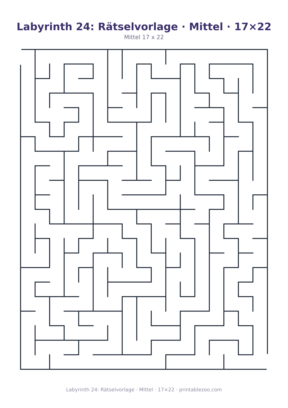 Labyrinth 24: Rätselvorlage · Mittel · 17×22 als druckfertige Vorschau, Katalognummer 100124