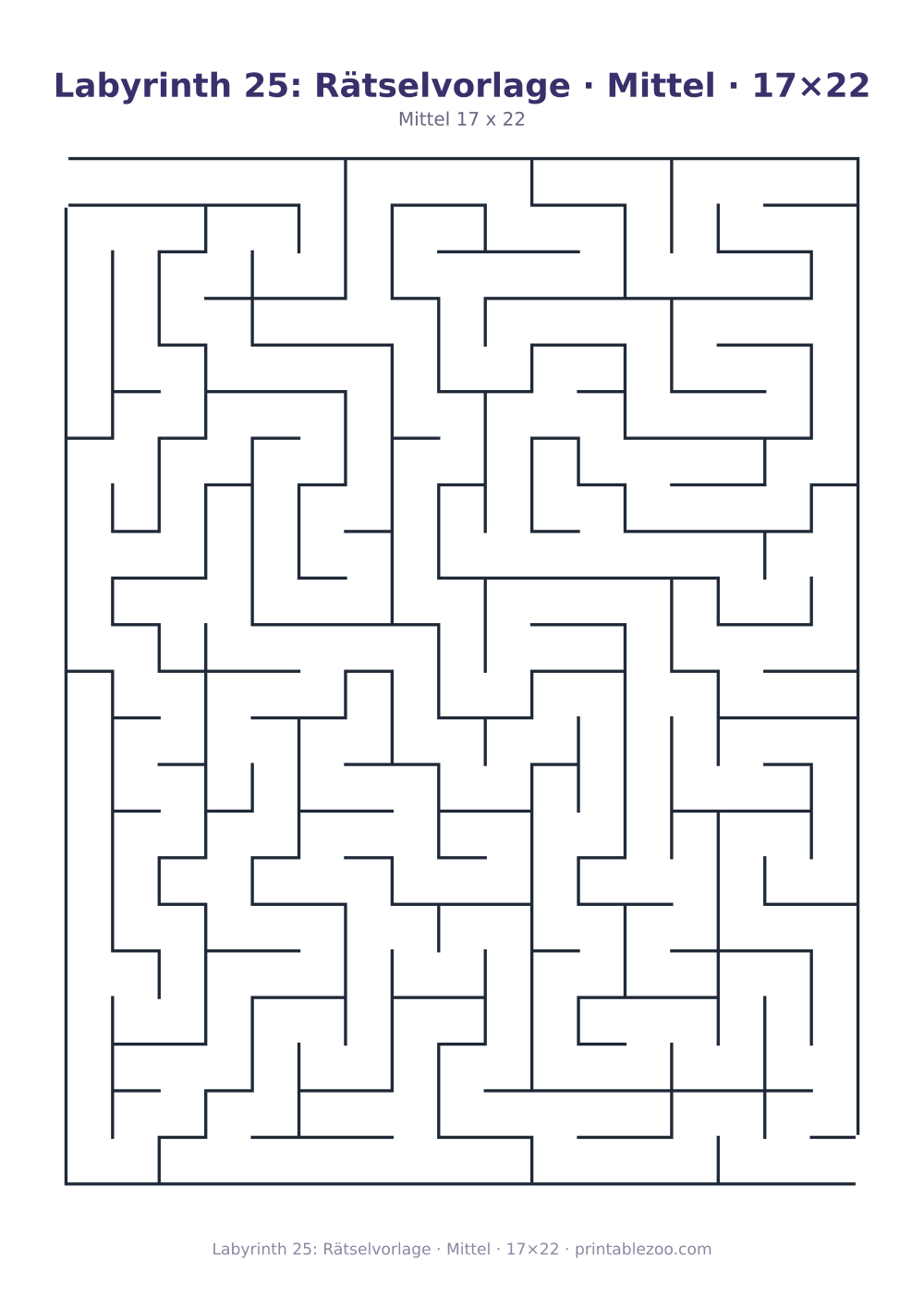 Labyrinth 25: Rätselvorlage · Mittel · 17×22 als druckfertige Vorschau, Katalognummer 100125