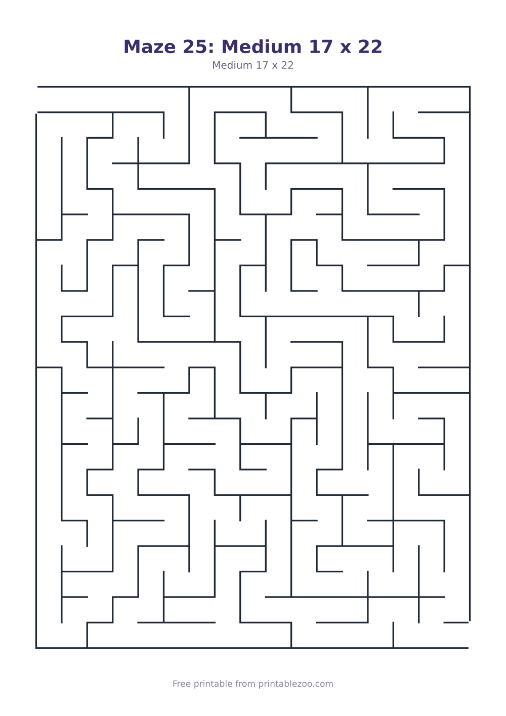 Maze 25: Medium 17 x 22