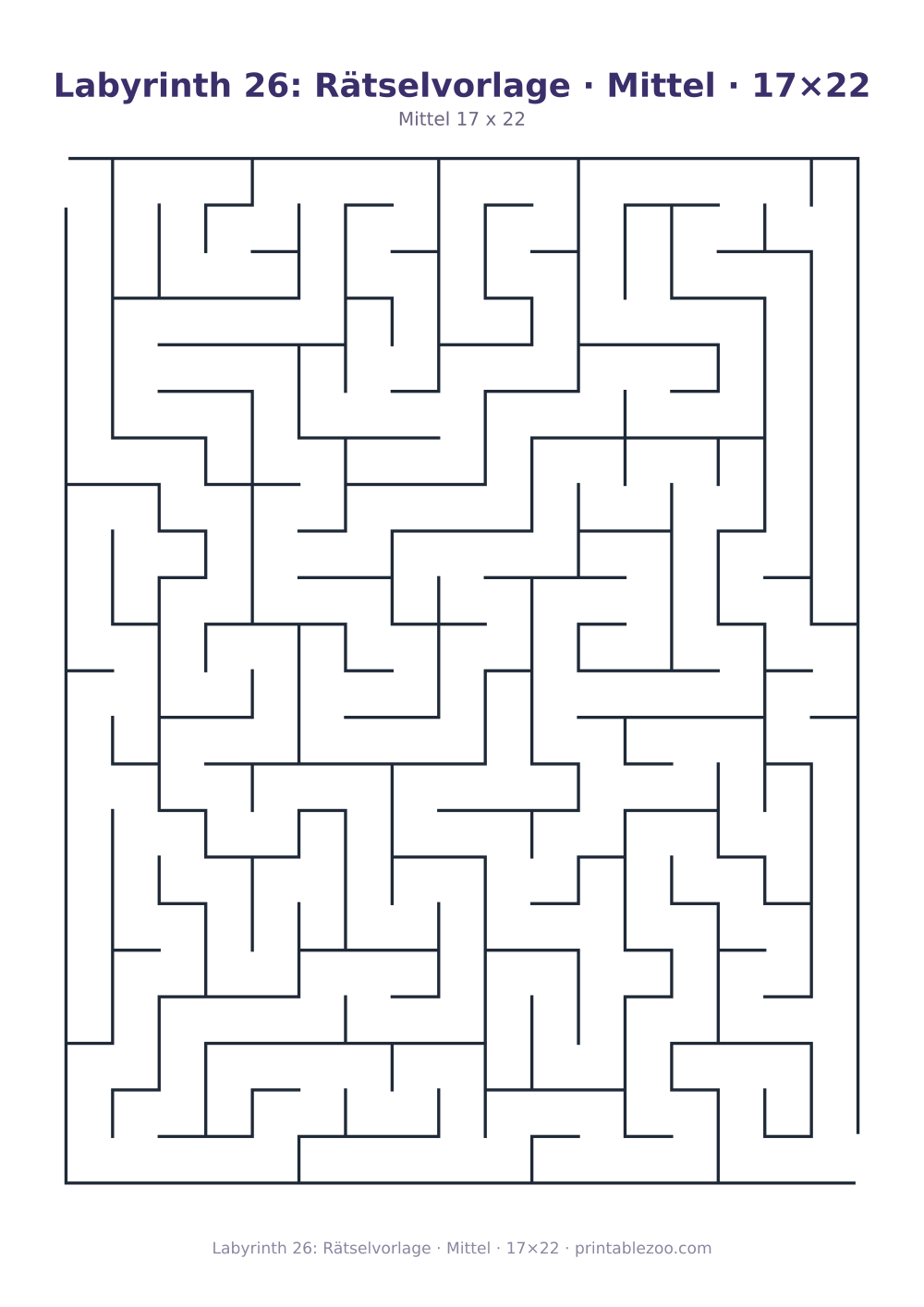 Labyrinth 26: Rätselvorlage · Mittel · 17×22 als druckfertige Vorschau, Katalognummer 100126