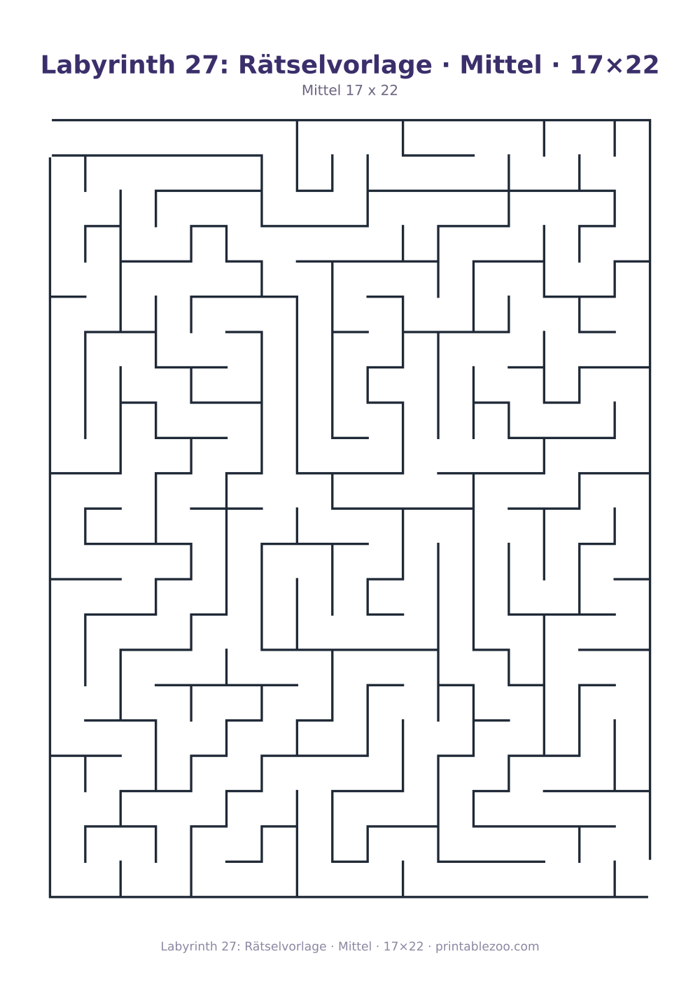 Labyrinth 27: Rätselvorlage · Mittel · 17×22 als druckfertige Vorschau, Katalognummer 100127
