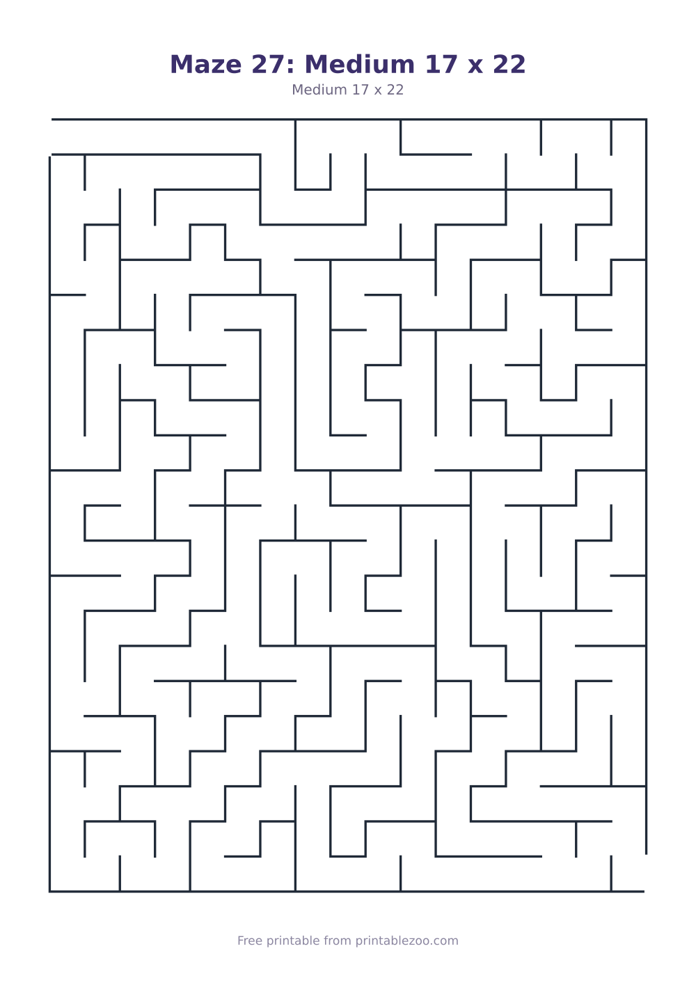 Maze 27: Medium 17 x 22