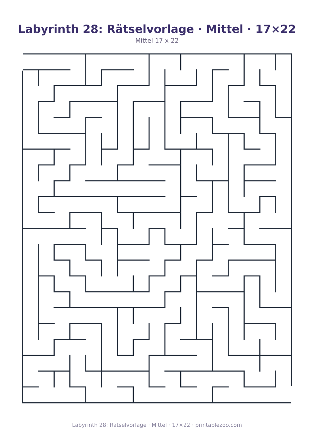 Labyrinth 28: Rätselvorlage · Mittel · 17×22 als druckfertige Vorschau, Katalognummer 100128
