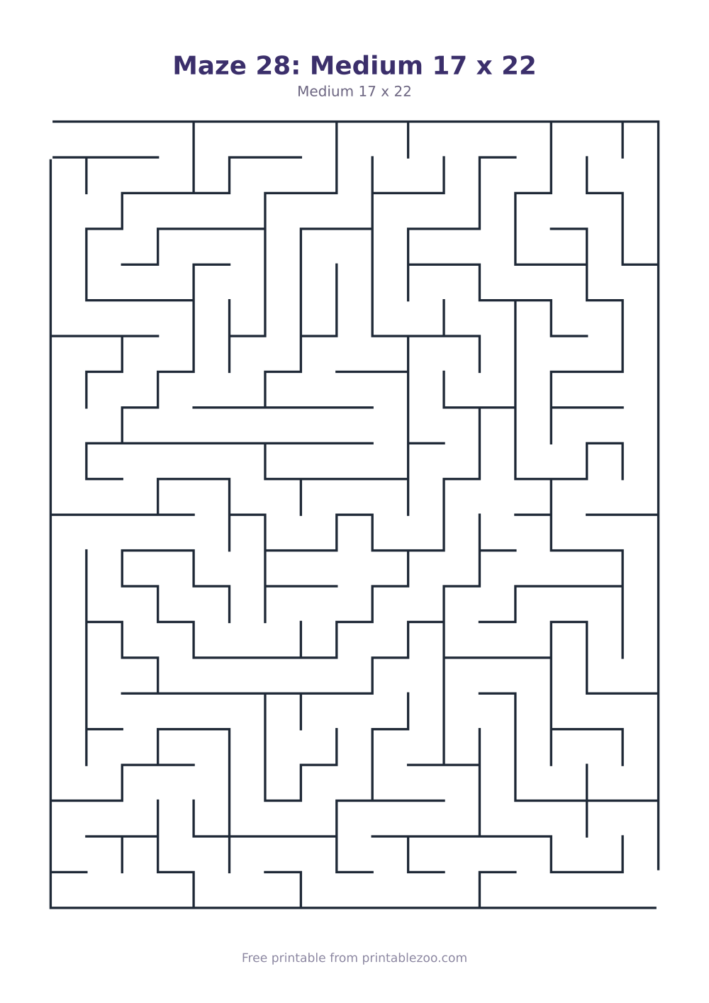 Maze 28: Medium 17 x 22