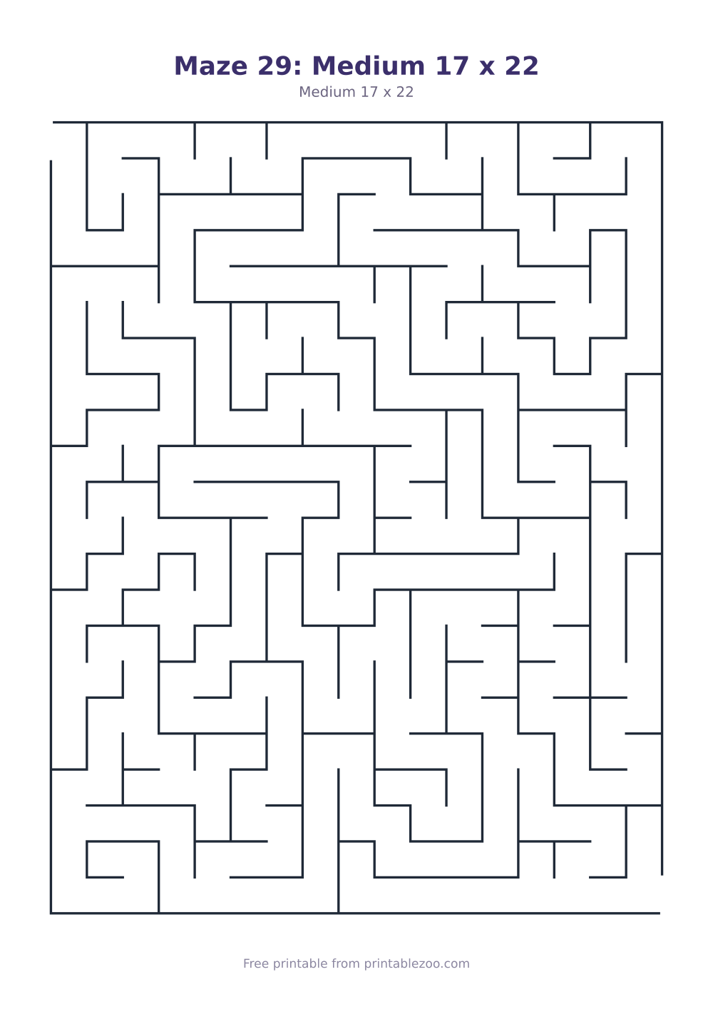 Maze 29: Medium 17 x 22