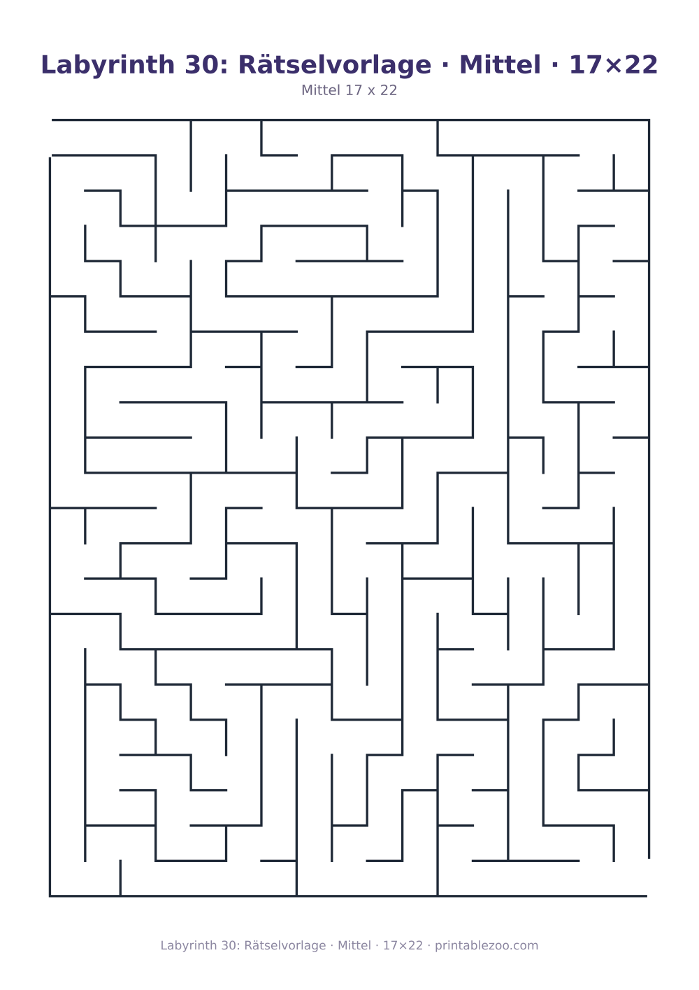 Labyrinth 30: Rätselvorlage · Mittel · 17×22 als druckfertige Vorschau, Katalognummer 100130