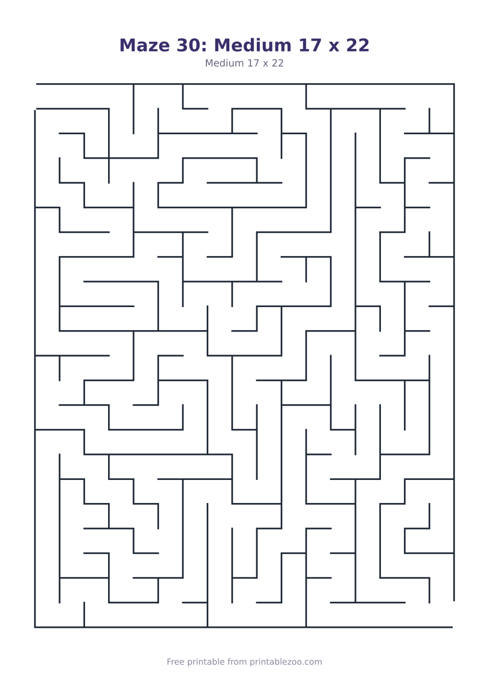 Maze 30: Medium 17 x 22
