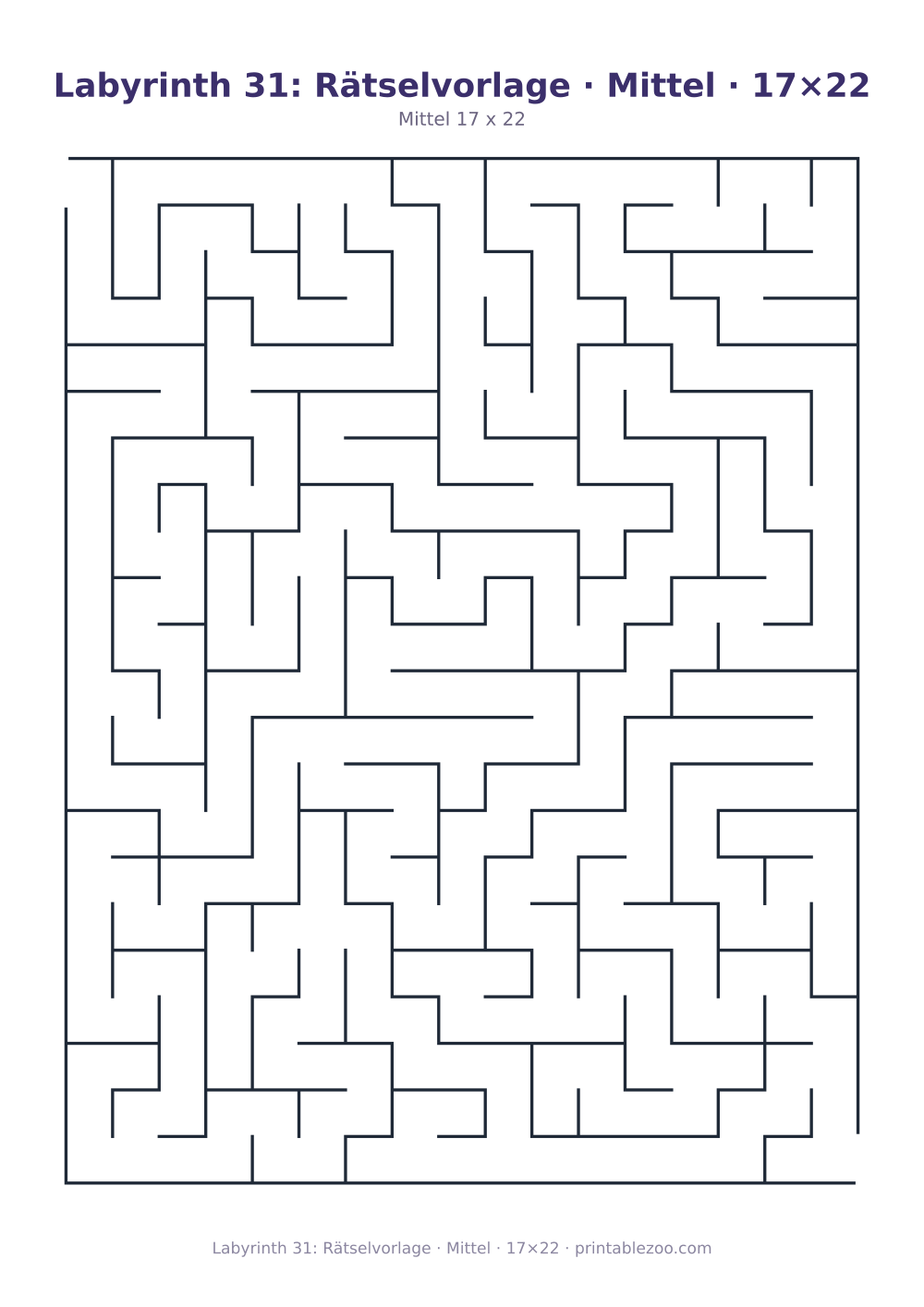 Labyrinth 31: Rätselvorlage · Mittel · 17×22 als druckfertige Vorschau, Katalognummer 100131