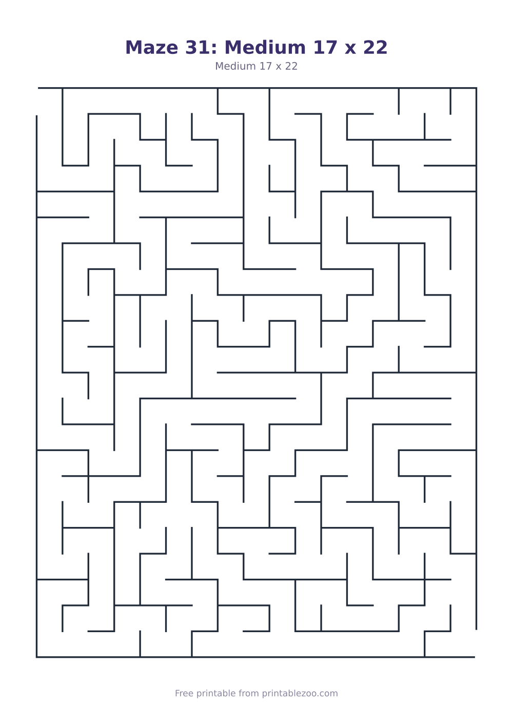 Maze 31: Medium 17 x 22