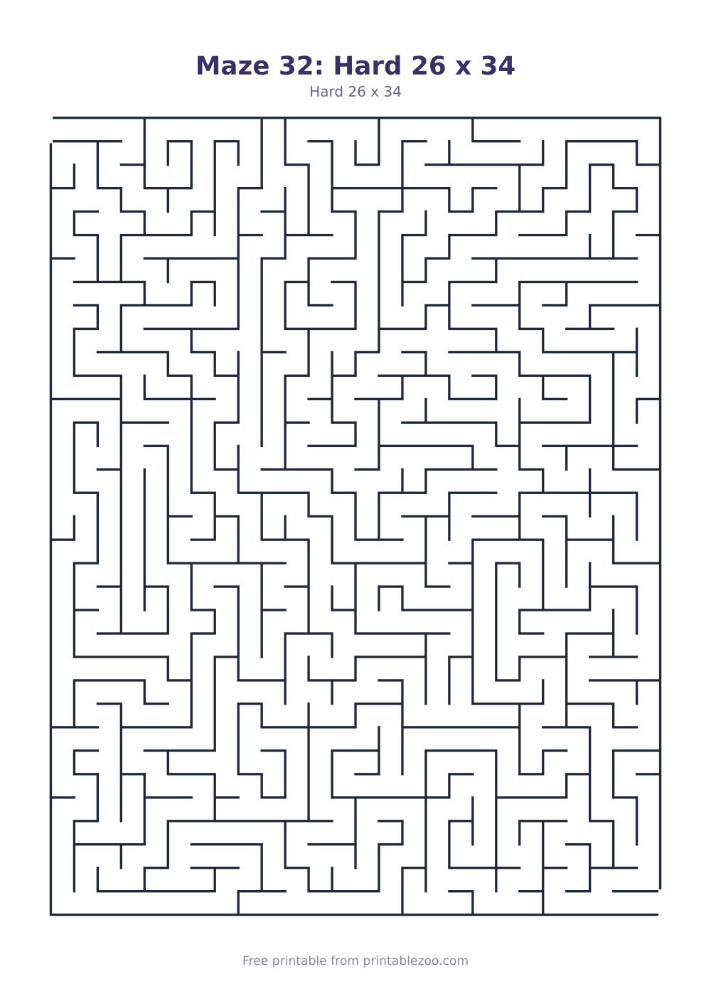 Maze 32: Hard 26 x 34