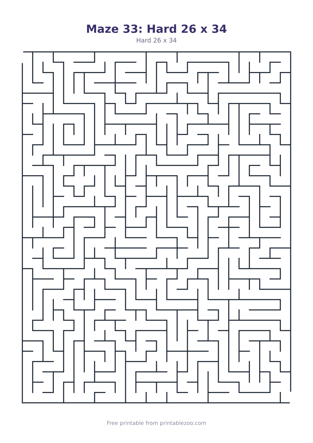 Maze 33: Hard 26 x 34