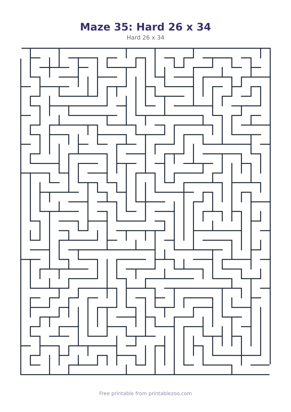 Maze 35: Hard 26 x 34