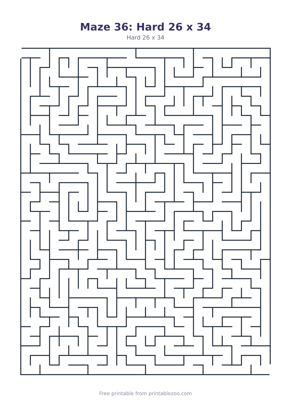 Maze 36: Hard 26 x 34