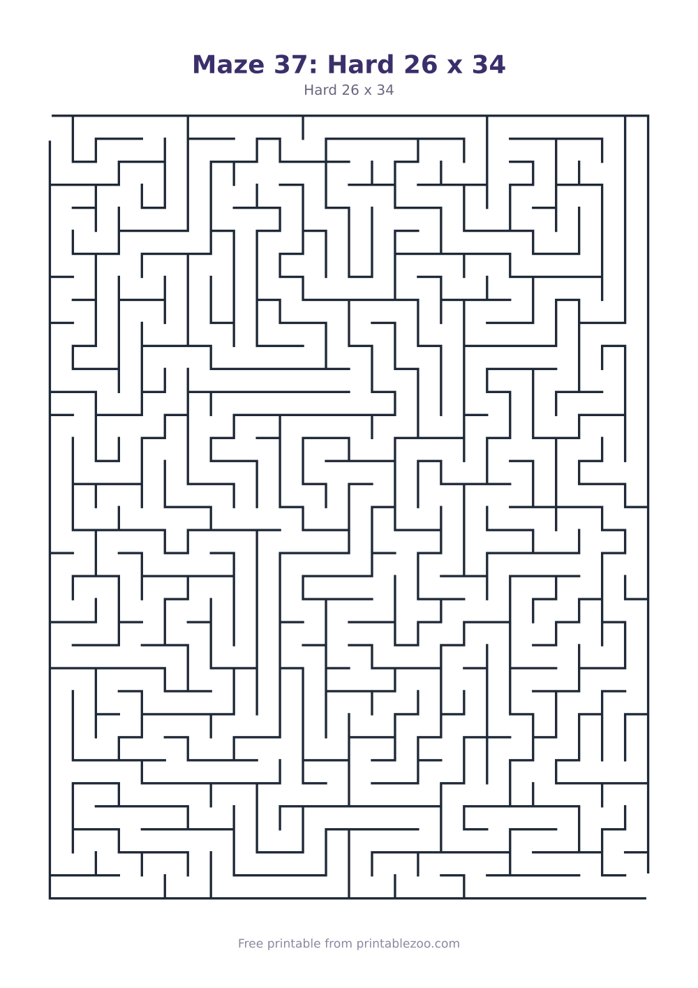 Maze 37: Hard 26 x 34