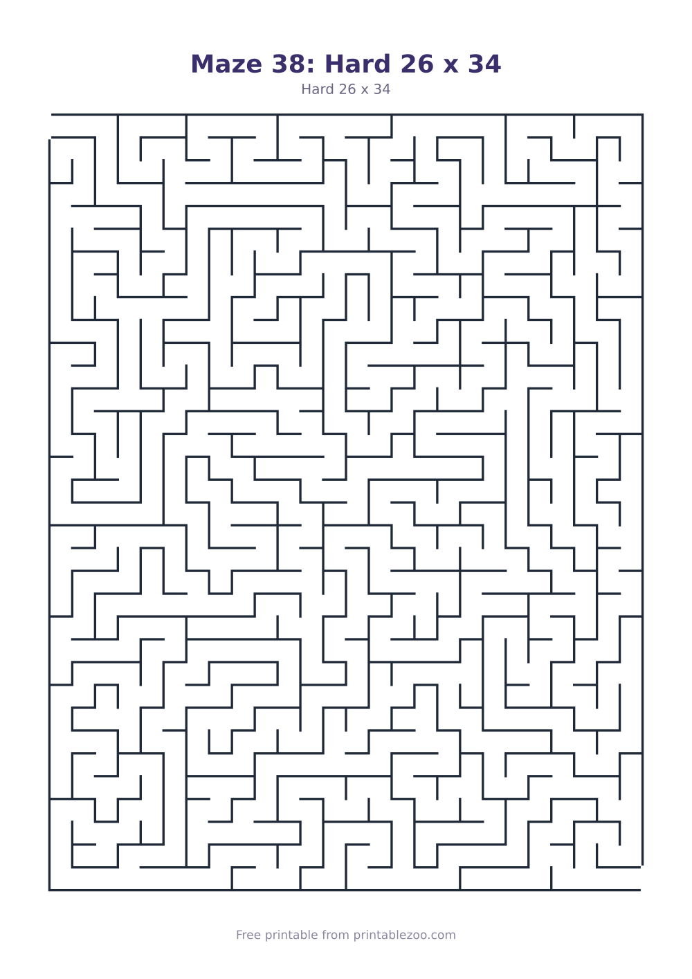 Maze 38: Hard 26 x 34