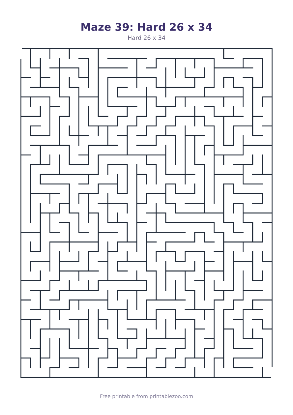 Maze 39: Hard 26 x 34