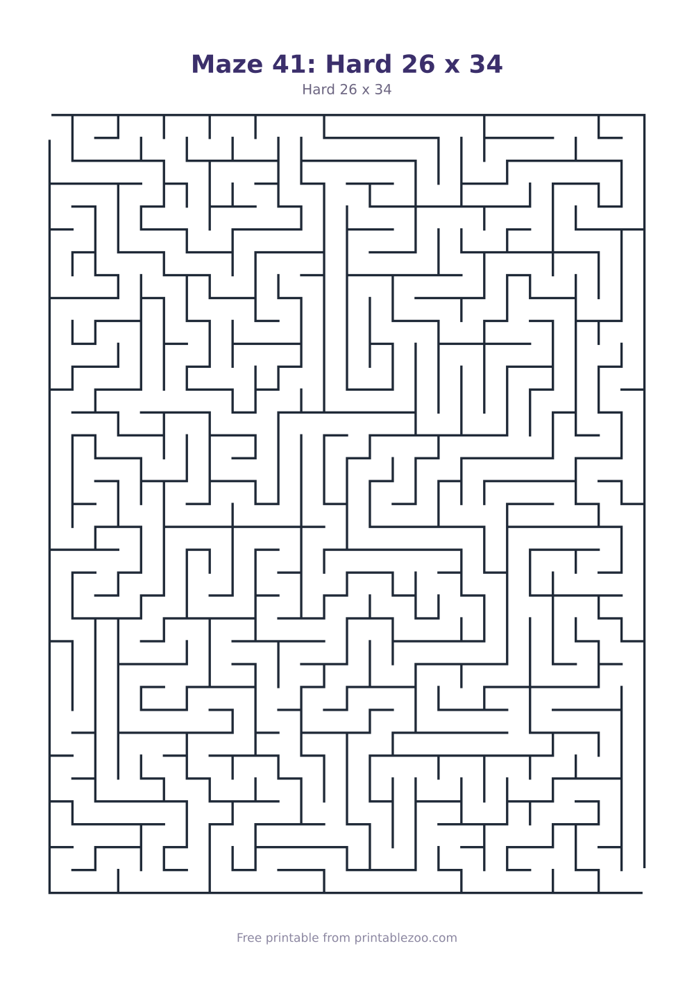Maze 41: Hard 26 x 34