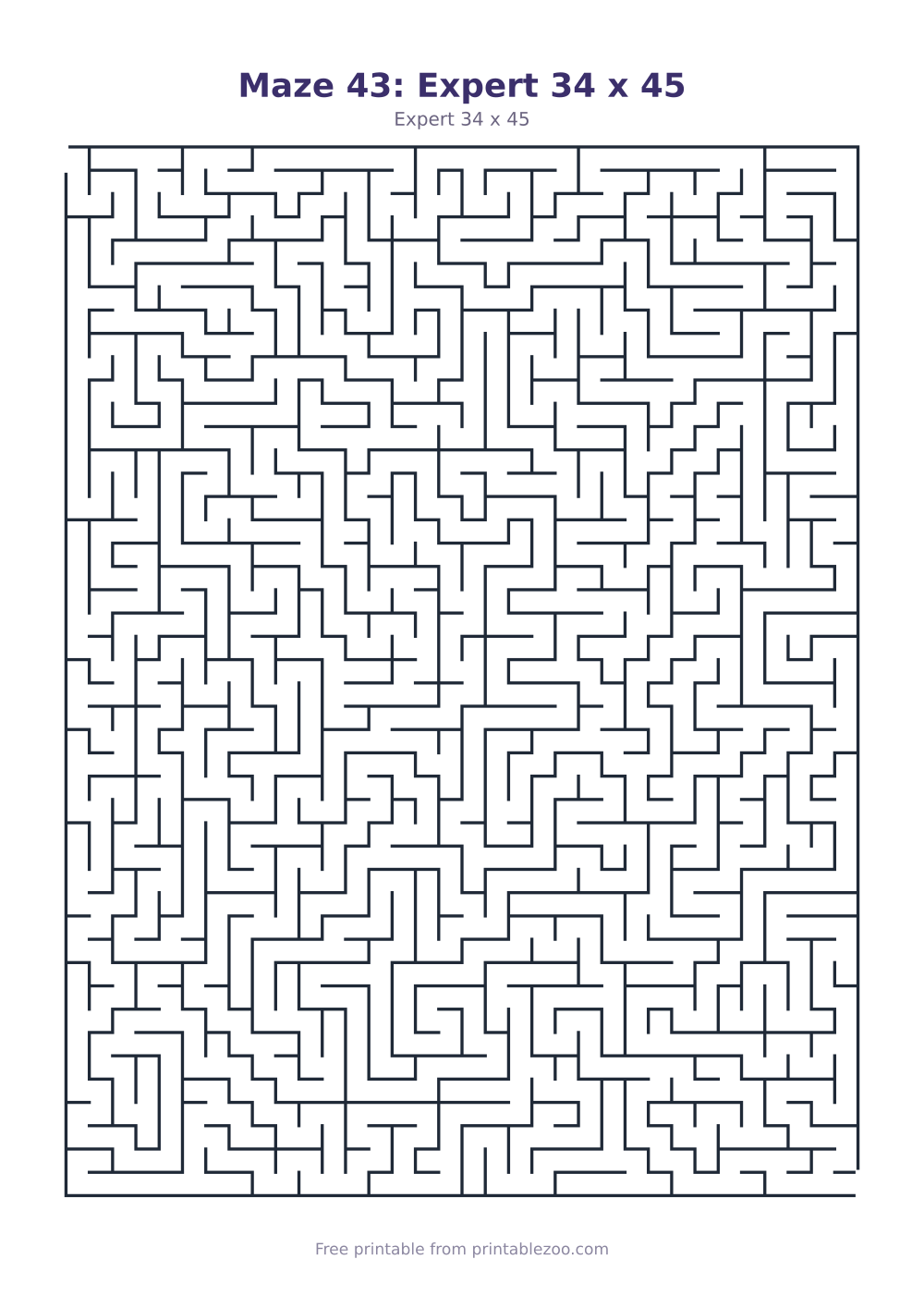 Maze 43: Expert 34 x 45
