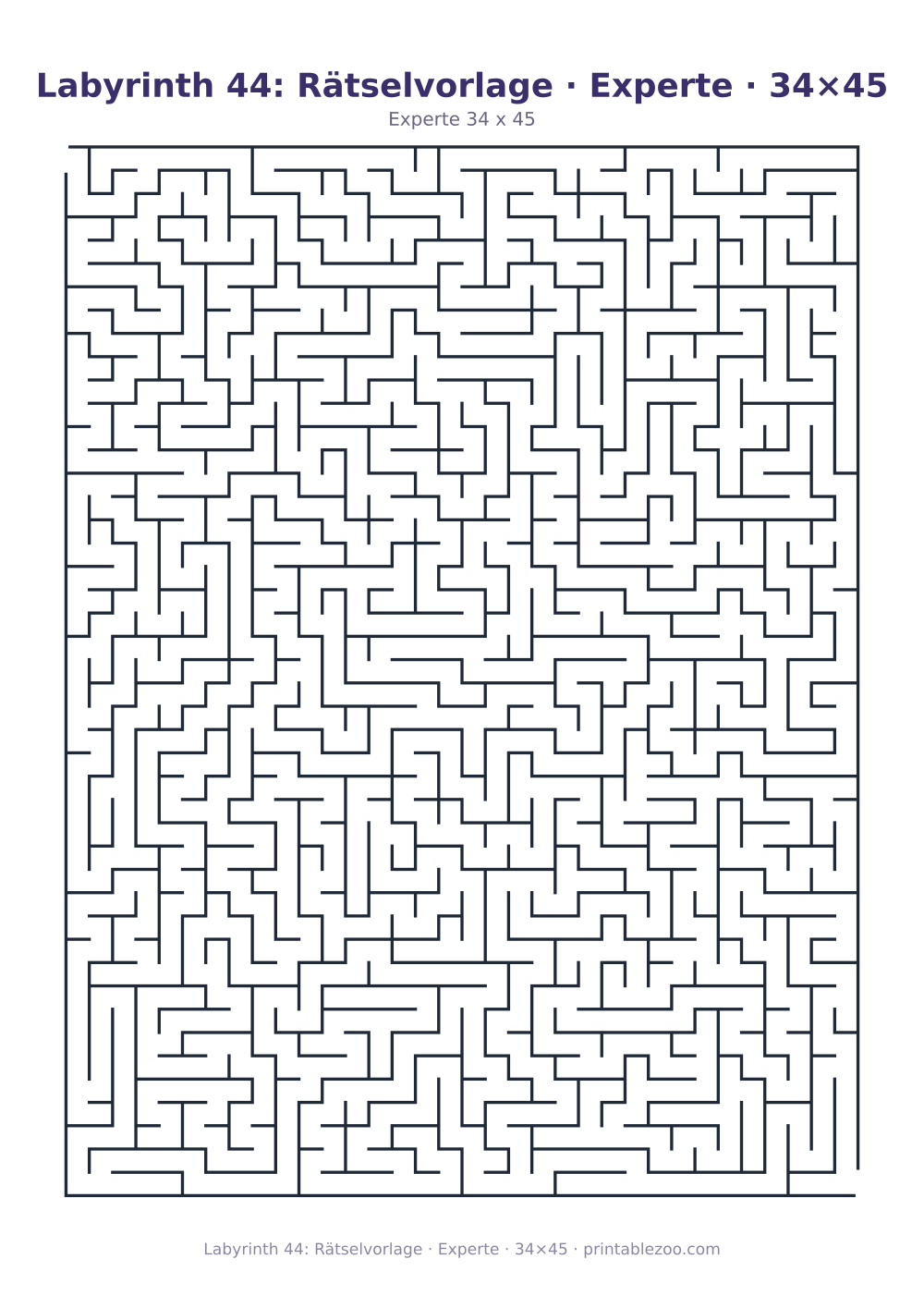Labyrinth 44: Rätselvorlage · Experte · 34×45 als druckfertige Vorschau, Katalognummer 100144