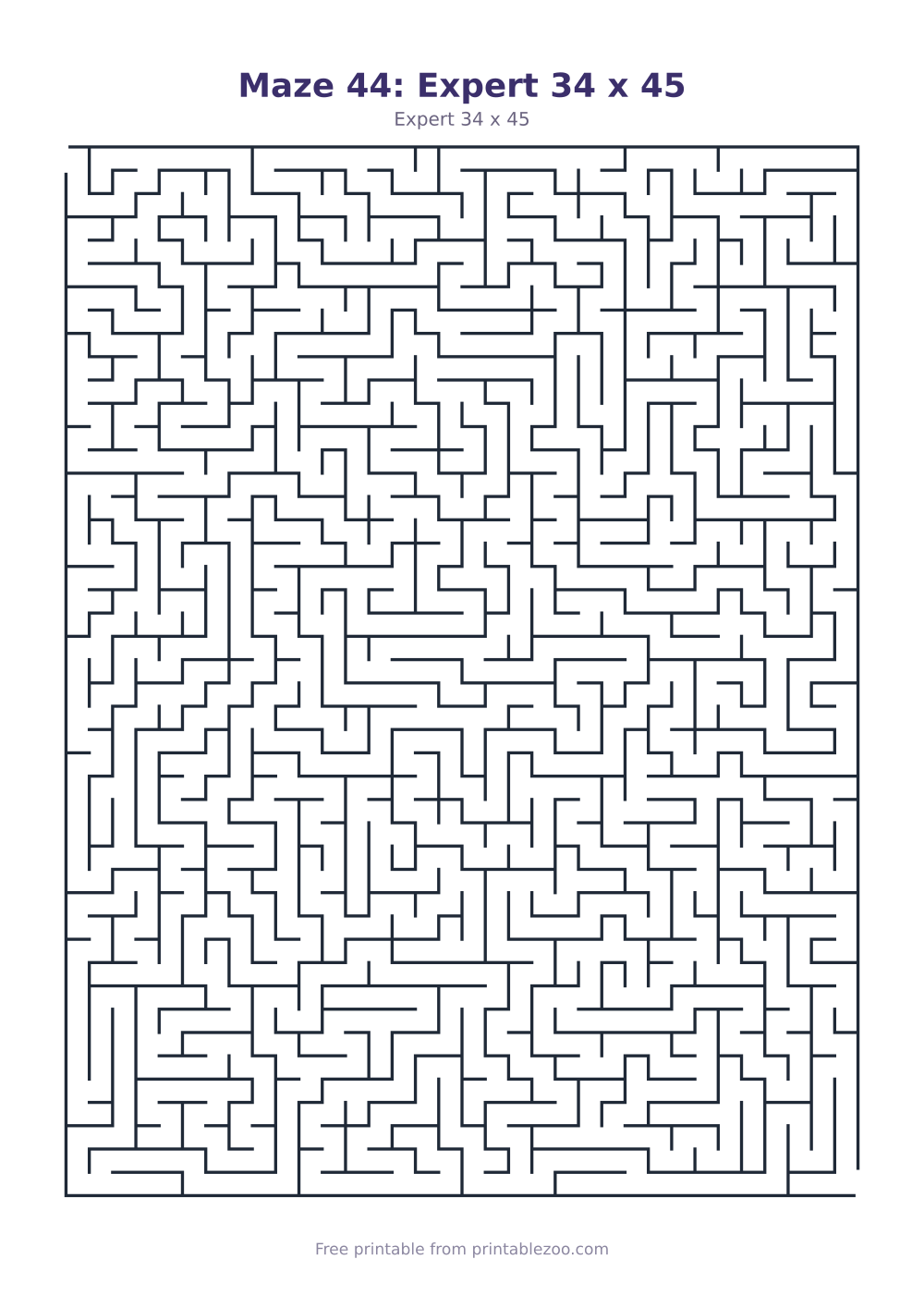 Maze 44: Expert 34 x 45