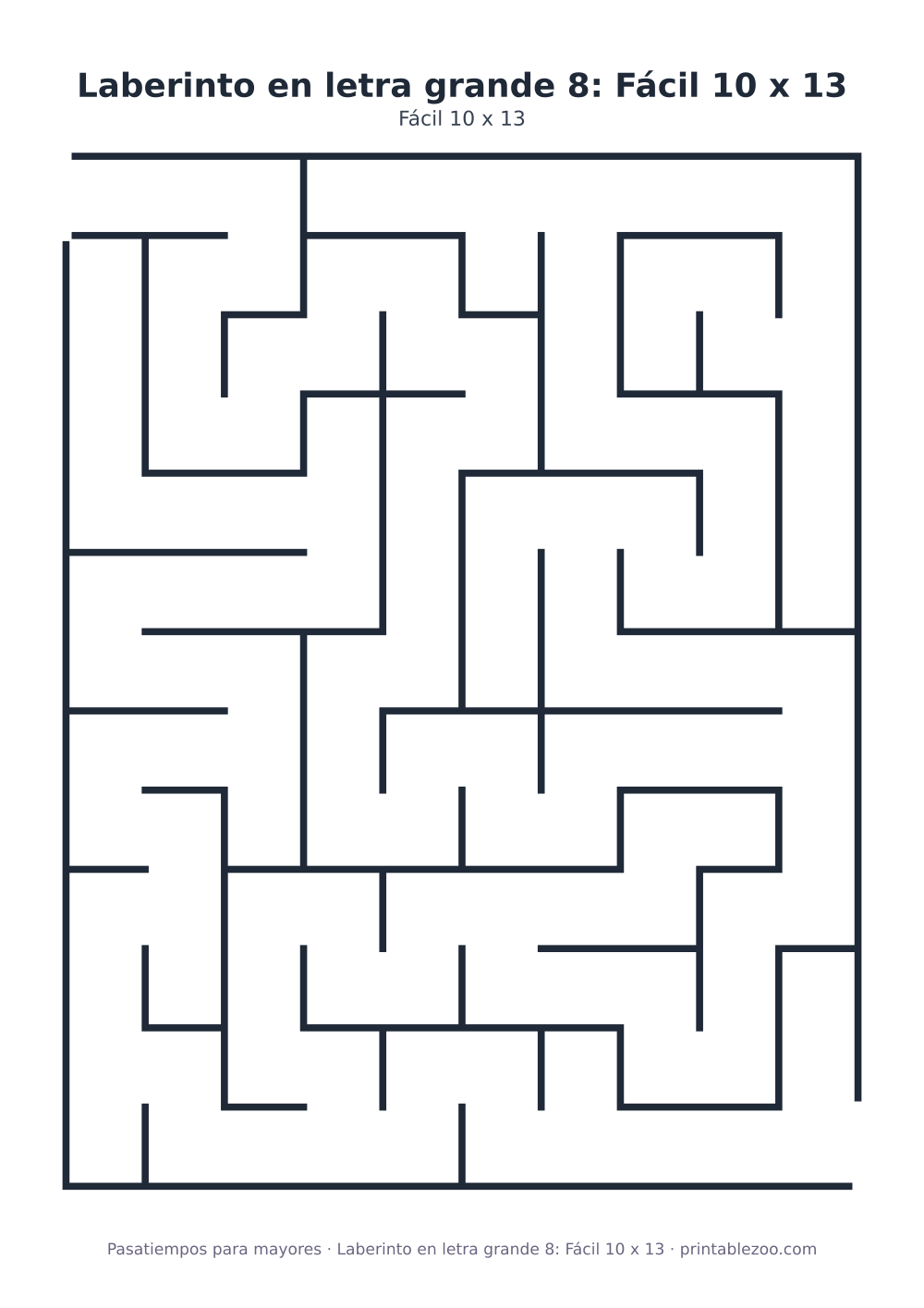 Laberinto en letra grande 8: Fácil 10 x 13