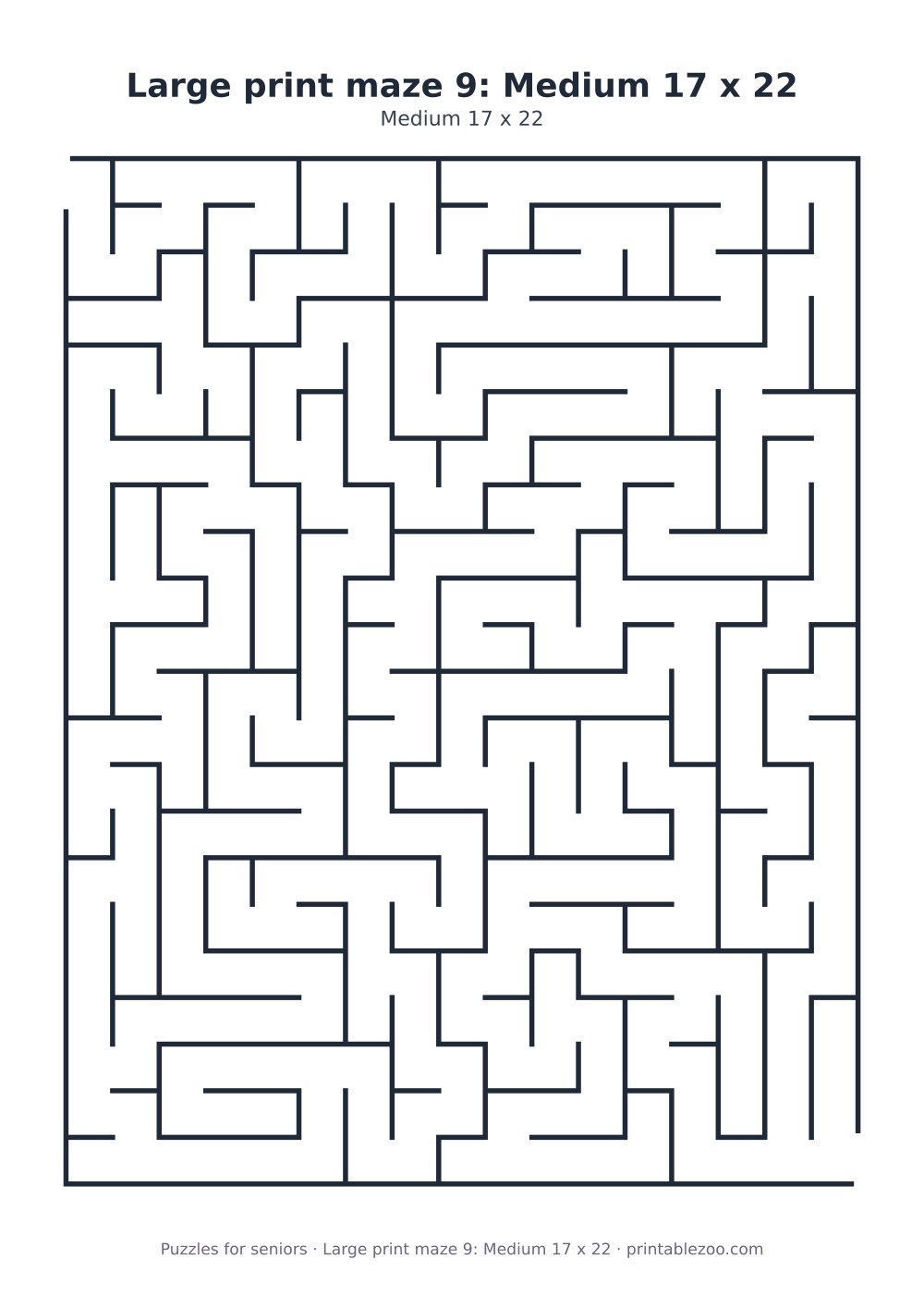 Large print maze 9: Medium 17 x 22