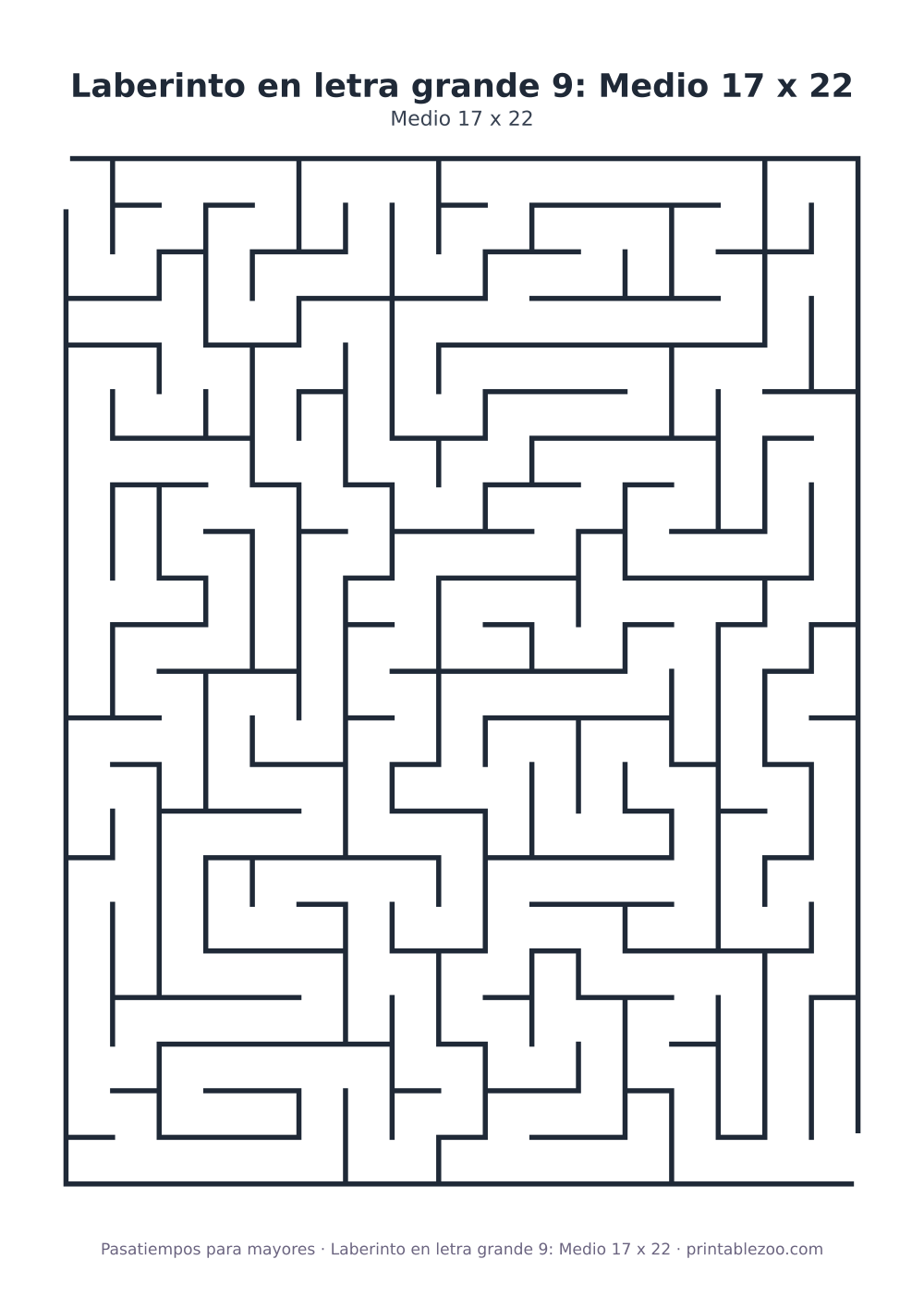 Laberinto en letra grande 9: Medio 17 x 22