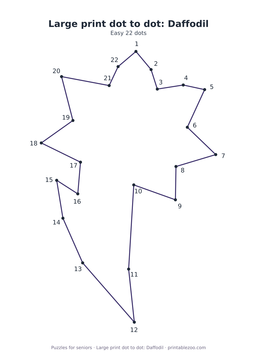 Large print dot to dot: Daffodil