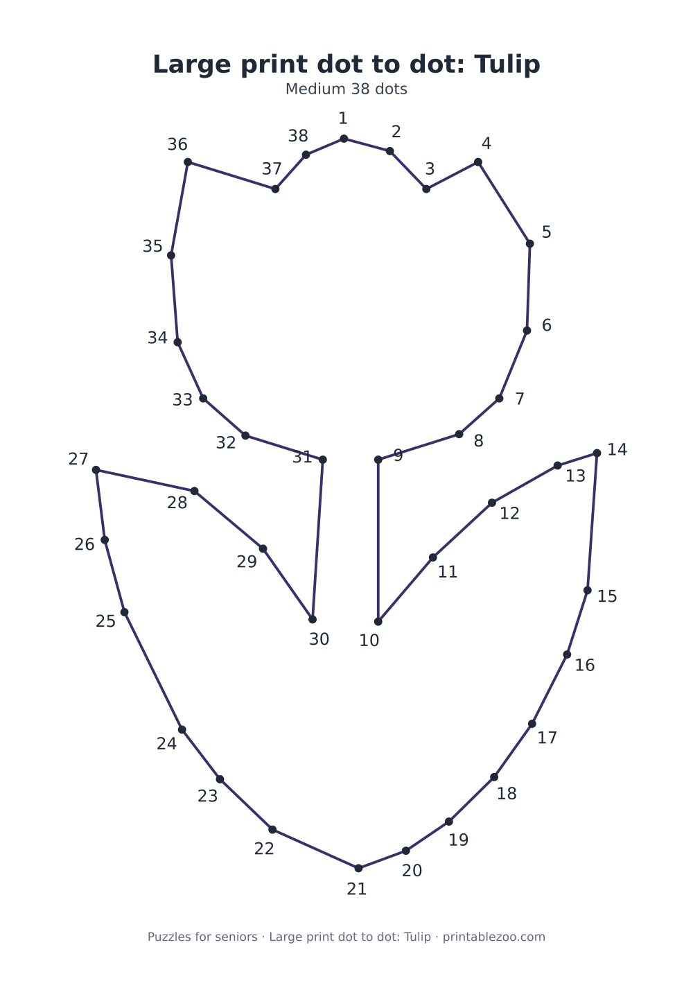 Large print dot to dot: Tulip