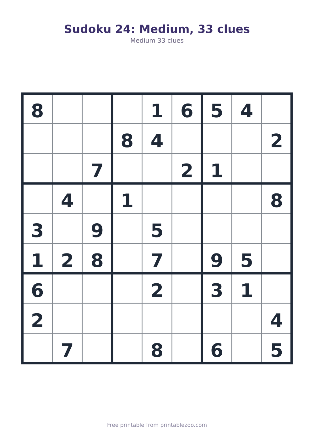 Sudoku 24: Medium, 33 clues