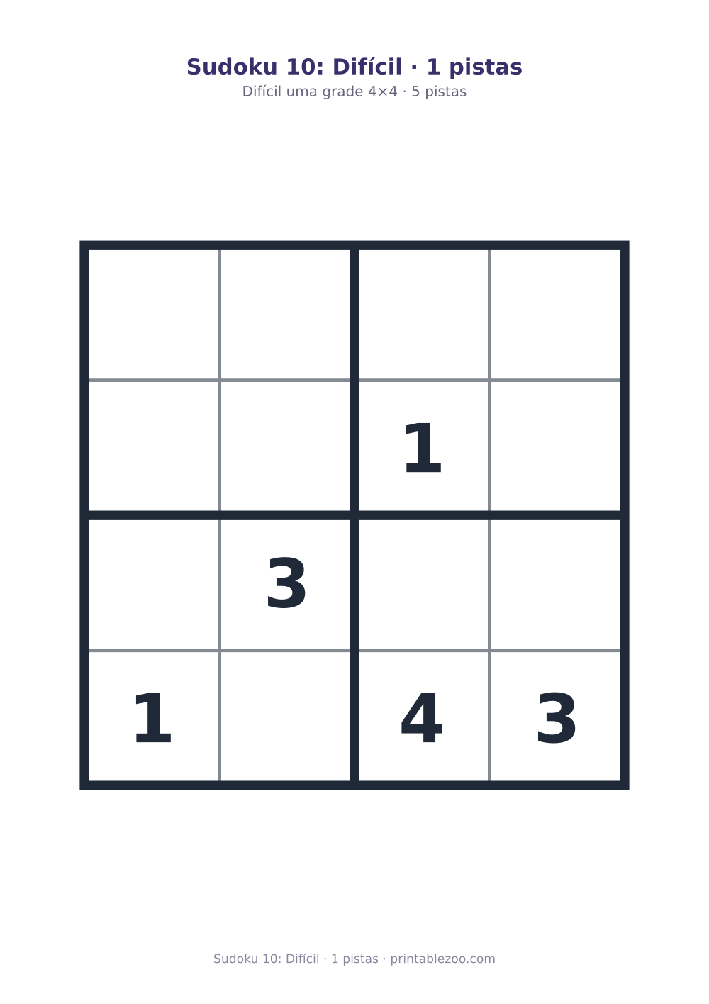 Prévia pronta para imprimir: Sudoku 10: Difícil · 1 pistas, catálogo nº 230110