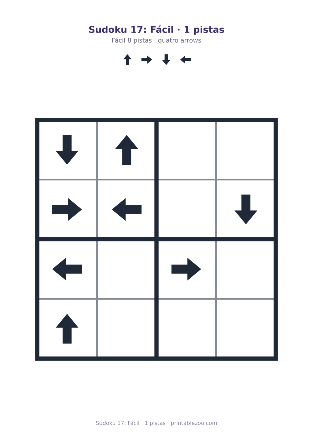 Prévia pronta para imprimir: Sudoku 17: Fácil · 1 pistas, catálogo nº 230117