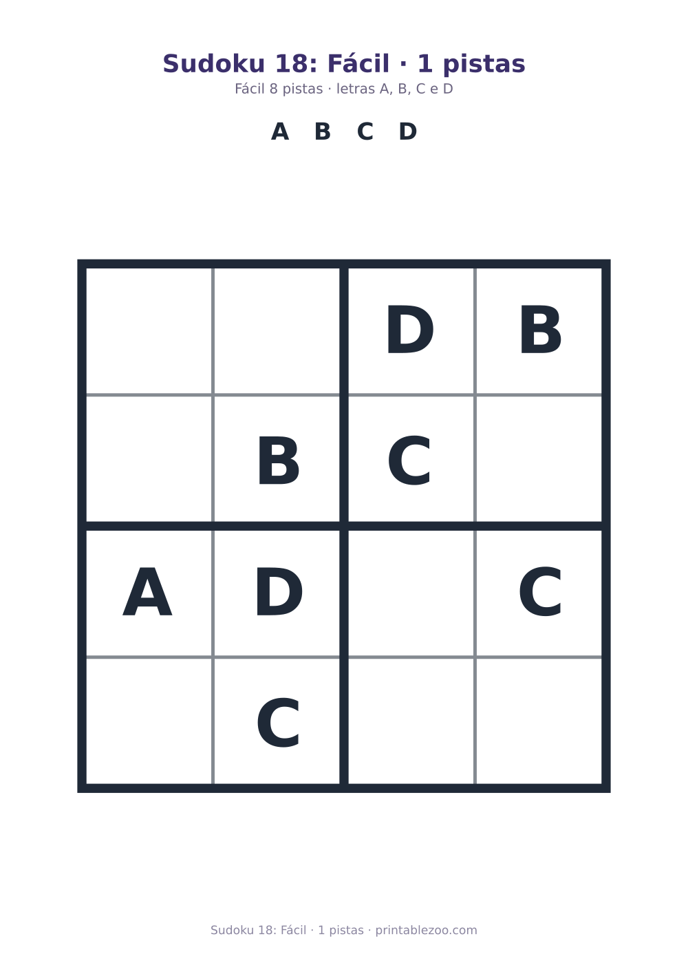 Prévia pronta para imprimir: Sudoku 18: Fácil · 1 pistas, catálogo nº 230118